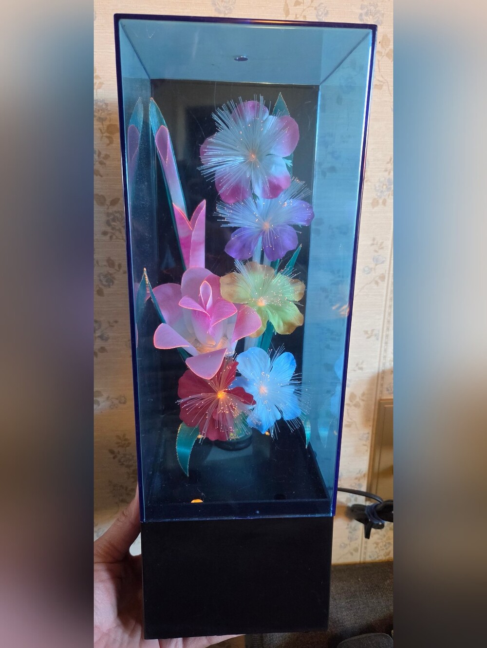 Vintage Fiber Optic Multicolor Floral Lamp - Music Box (Not Currently Working)